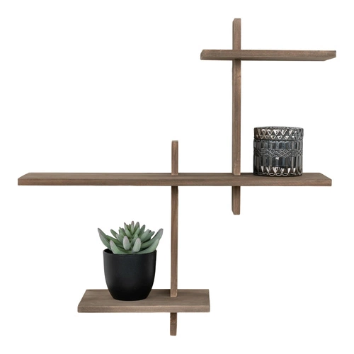 Półka ścienna drewniana Gavi na książki i dekoracje do salonu skandynawska Intesi 53 cm