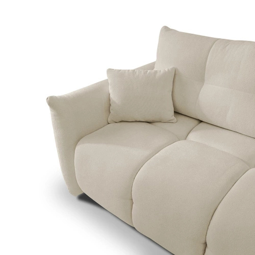 Narożnik z funkcją spania do salonu Bode prawy beżowy nowoczesny z pojemnikiem Intesi