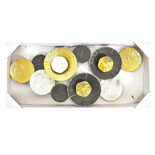 Metalowa dekoracja ścienna Anemone Intesi ozdoba na ścianę do salonu nowoczesna złota 80 cm