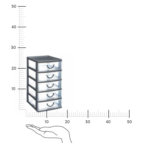 Organizer na biurko 5-szufladowy szary