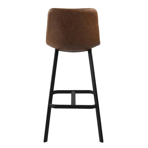 Hoker Oregon Actona industrialny z oparciem ekoskóra brązowy do kuchni i wyspy 76,5 cm