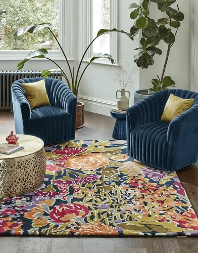 Dywan wełniany Sanguine Aubergine 200x280 nowoczesny do salonu ręcznie tkany łatwoczyszczący