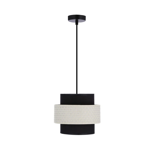 Lampa wisząca Benta czarny 1x40W E27  abażur czarny+kremowy