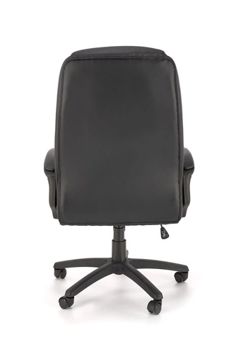 Fotel biurowy ergonomiczny Torinio Intesi czarny skórzany obrotowy z podłokietnikami TILT