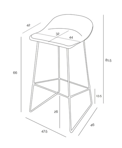 Krzesło barowe Molly czarne Low outlet