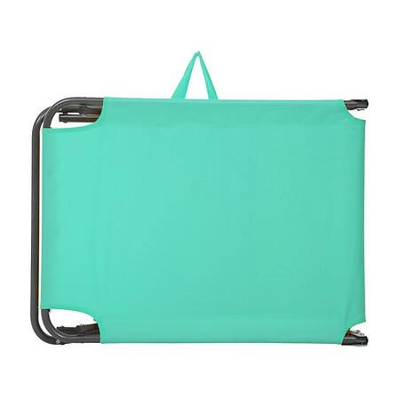 Leżak plażowy Asco Atmosphera niebieski rozkładany na balkon i taras klasyczny metalowy