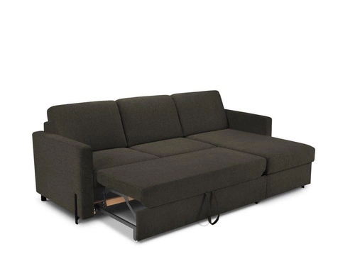Narożnik z funkcją spania Gabriel Dark Grey Structured Fabric prawostronny