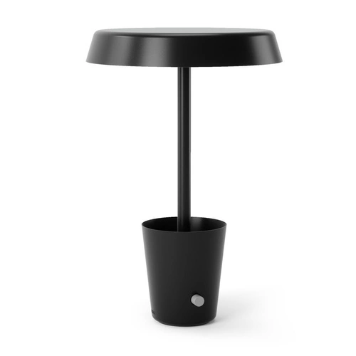 Lampka nocna Cup Smart Umbra czarna nowoczesna LED RGB z bluetooth do sypialni i na biurko