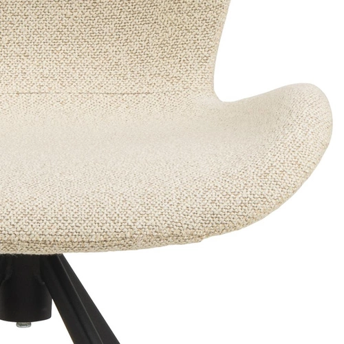 Krzesło obrotowe Batilda kremowe bouclé Actona do jadalni i biura nowoczesne tapicerowane