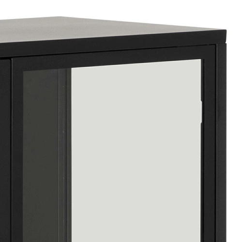 Witryna szklana do salonu Newcastle czarna industrialna na książki metalowa Actona 80 cm