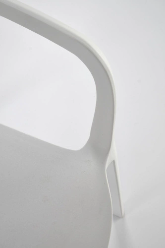 Krzesło Nadine białe do jadalni i ogrodu z tworzywa, nowoczesne, sztaplowane, z podłokietnikami