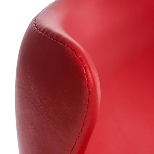 Fotel uszak Jajo Egg D2.DESIGN czerwony skórzany obrotowy z funkcją kołyski do salonu