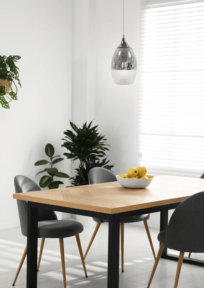 Lampa wisząca Celia 16 srebrna szklana do salonu i jadalni regulowana nad stół