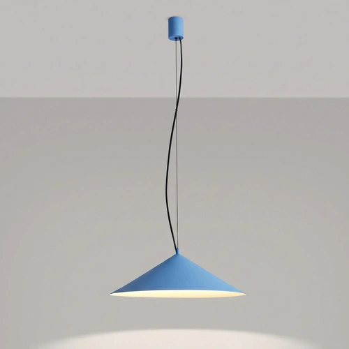Lampa wisząca FINT błękitna LED do salonu regulowana 50 cm