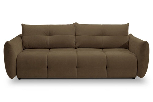 Sofa rozkładana 3 osobowa z funkcją spania i pojemnikiem Bode brązowa do salonu