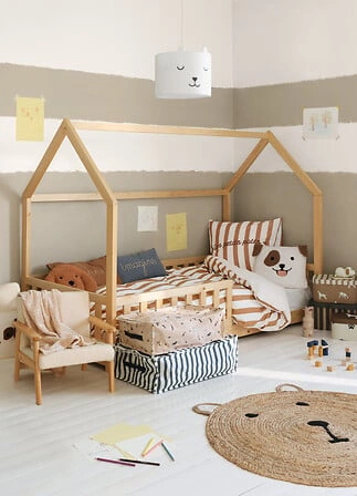 Komplet pościeli dziecięcej Scott Atmosphera 140x200 bouclé biało-pomarańczowy do pokoju dziecięcego