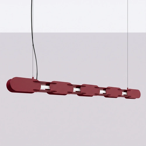 Lampa wisząca CHAIN 158 LED burgund nad wyspę nowoczesna
