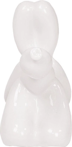 Figurka dekoracyjna Pies balon biały nowoczesna polyresin 14,5 cm do salonu HV decor