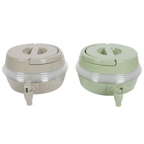 Składany dozownik do napojów Intesi 5,5L z kranikiem na przyjęcie zielony transparentny