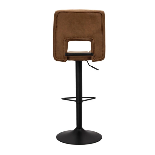 Hoker z oparciem Sylvia brązowy regulowany obrotowy nowoczesny do kuchni i jadalni Actona