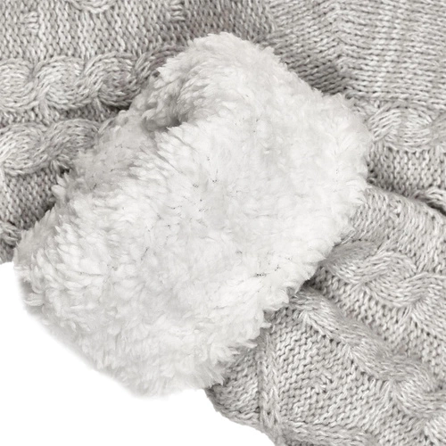 Skarpety ocieplane Intesi szare 36-41 plecione, ciepłe skarpetki na prezent do domu