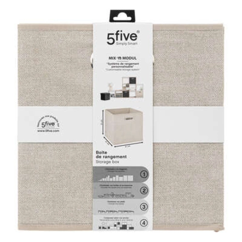 5five simply smart pudełko materiałowe do regału 31x31 beżowe z uchwytem nowoczesne