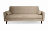Sofa rozkładana 3 osobowa Izoria beżowa vintage do salonu z pojemnikiem na pościel