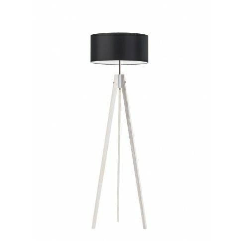Lampa podłogowa HAITI abażur czarny stelaż biały