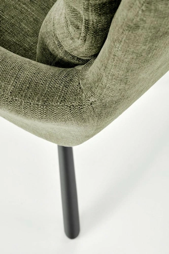 Krzesło obrotowe tapicerowane Ophelia Intesi oliwkowe do jadalni i salonu nowoczesne z podłokietnikami