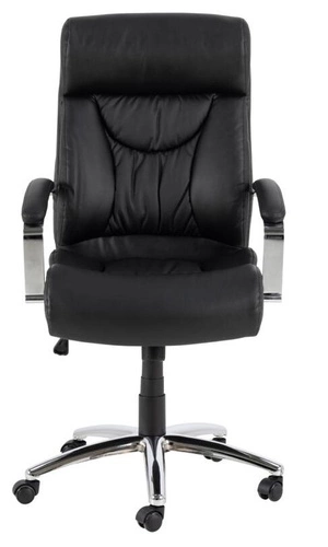 Fotel biurowy ergonomiczny Benson czarny skórzany obrotowy z regulacją do biura