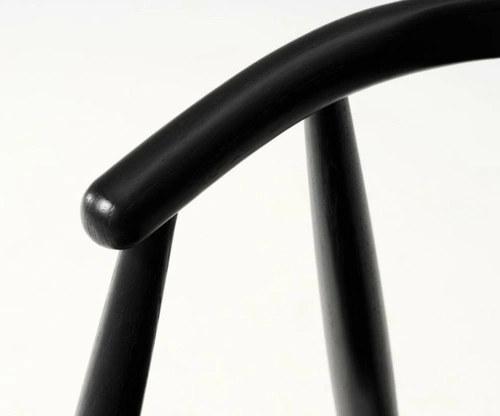 Krzesło do jadalni Relate drewniane dębowe z podłokietnikami czarne