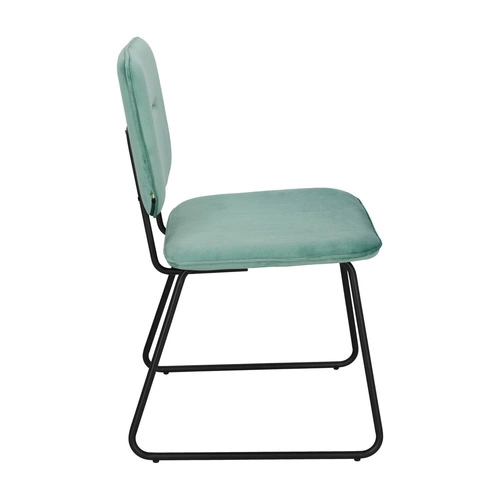 Krzesło tapicerowane Adele Intesi welurowe na płozach szare nowoczesne do jadalni i salonu