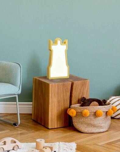 Lampka nocna LED Tower złota klasyczna do pokoju dziecka z MDF CANDELLUX 28,5 cm