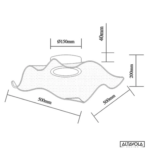 Plafon LEDowy Velo no.2 chrom 50 cm glamour nowoczesny do salonu i sypialni ALTAVOLA DESIGN