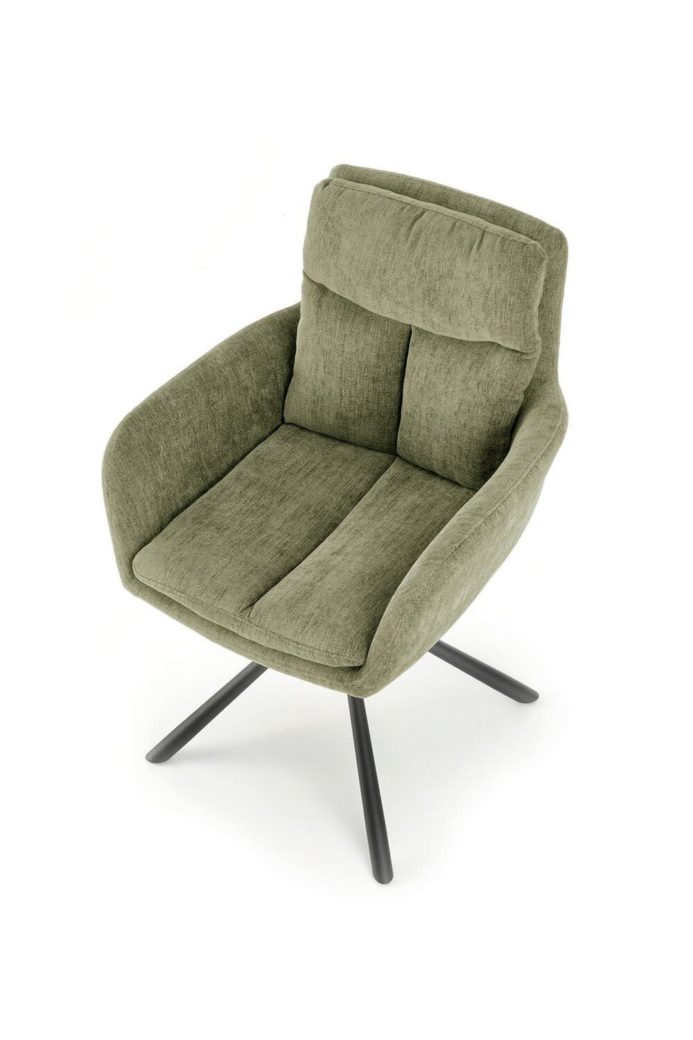 Krzesło obrotowe tapicerowane Ophelia Intesi oliwkowe do jadalni i salonu nowoczesne z podłokietnikami