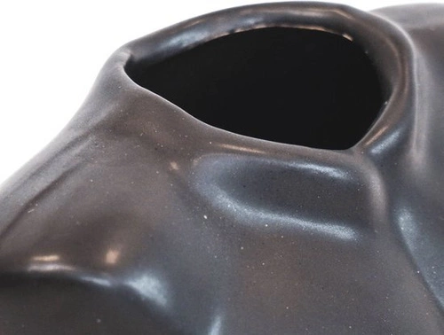 Czarny wazon ceramiczny Męski Tors nowoczesny dekoracyjny do salonu HV decor 24 cm