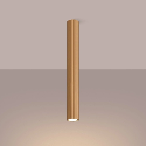 Plafon sufitowy Karbon 60 złoty minimalistyczny do salonu i sypialni aluminium SOLLUX