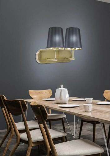 Kinkiet ścienny Milonga podwójny czarny patyna nowoczesny glamour do salonu i sypialni