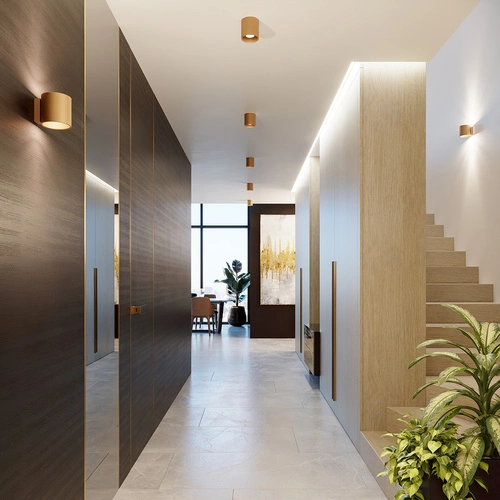 Plafon sufitowy ORBIS 1 złoty nowoczesny metalowy do salonu i sypialni SOLLUX