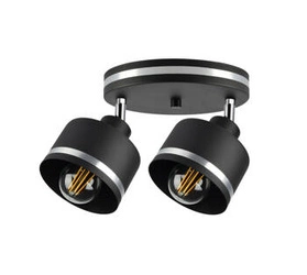 Nowoczesna lampa sufitowa Wama czarna metalowa regulowana do salonu i sypialni 35 cm