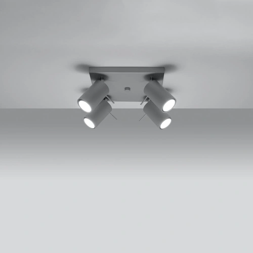 Plafon sufitowy RING szary nowoczesny metalowy 4xGU10 do salonu kuchni sypialni