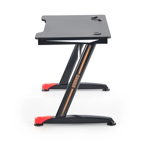 Biurko gamingowe Zap czarno-czerwone nowoczesne z oświetleniem LED do pokoju młodzieżowego