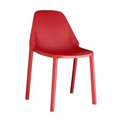 Krzesło ogrodowe PIU czerwone z tworzywa sztaplowane nowoczesne łatwe czyszczenie SCAB Design