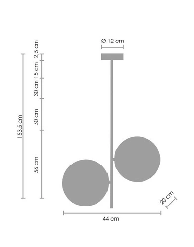 Lampa wisząca kula szklana VENUS-2 mosiądz 44 cm do salonu i jadalni regulowana