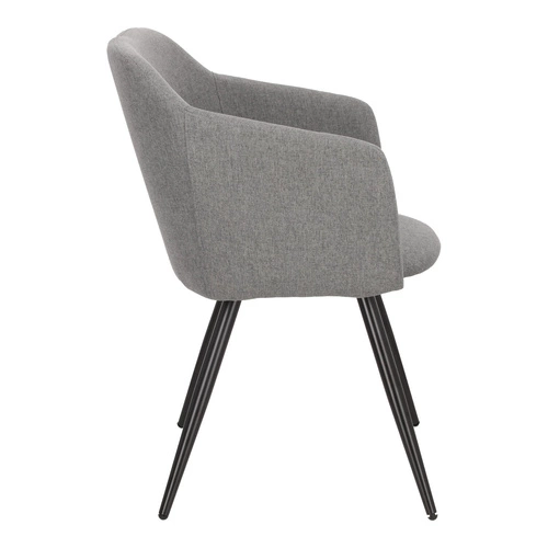 Krzesło tapicerowane Molto szare z podłokietnikami do jadalni i salonu nowoczesne