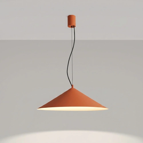 Lampa wisząca FINT LED do salonu regulowana ochra czerwona 50 cm