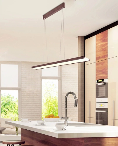 Nowoczesna lampa wisząca LED Coconut brązowa 91 cm nad stół do salonu i jadalni