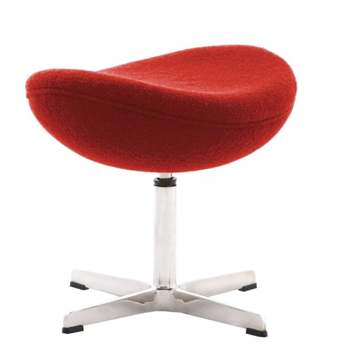 Podnóżek tapicerowany Jajo kaszmir czerwony inspirowany Egg do salonu nowoczesny D2.DESIGN