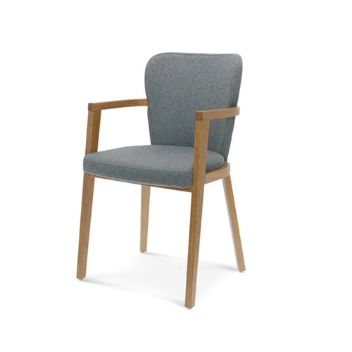 Krzesło do jadalni tapicerowane z podłokietnikami Fameg Lava personalizowane buk premium