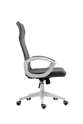 Fotel biurowy ergonomiczny Rosso szary obrotowy z regulacją wysokości siatkowy do biura